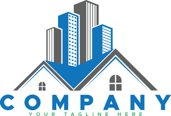 Obraz premium Real Estate Logo Design, Unique real estate template, Polished real estate vector design