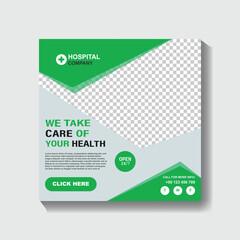 Creative Medical Social Media Banner Design For Hospital template