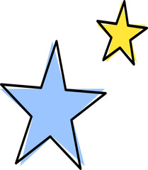Cute cartoon colorful stars doodle
