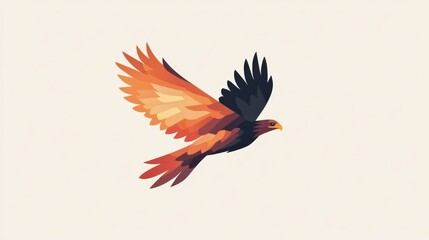 Obraz premium Majestic eagle in flight natural habitat digital art vibrant colors wide angle view