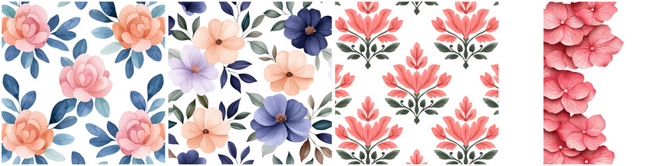 Wedding watercolor and groom delicate, A vibrant floral pattern featuring various colorful flowers arranged in harmonious designs.