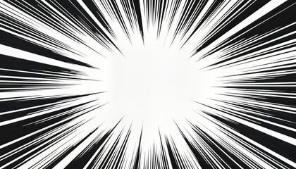 Abstract radial speed lines create dynamic explosion effect. Modern manga style. Transparent background ideal for comic book layouts animation templates. Motion effect suggests power superhero blast.