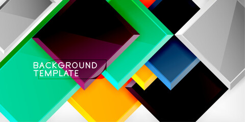 Glass toy style square shapes abstract design. Vector Illustration For Wallpaper, Banner, Background, Card, Book Illustration, landing page