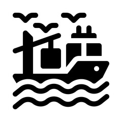 Cargo Ship glyph icon