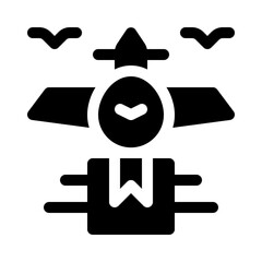 Airplane Cargo glyph icon