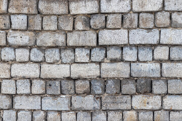 The wall of the old house of cinder block as a background.