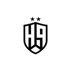 HQ monogram logo design letter text name symbol monochrome logotype alphabet character simple logo