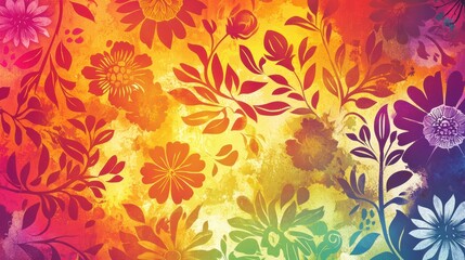 Vibrant floral design abstract background digital art colorful environment artistic viewpoint