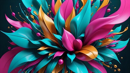 Fractal and Fluid Abstract Fusion