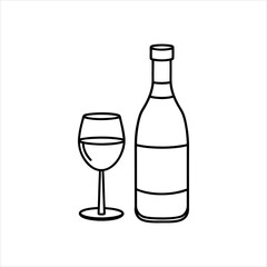 wine bottle and glass