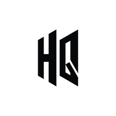 HQ monogram logo design letter text name symbol monochrome logotype alphabet character simple logo