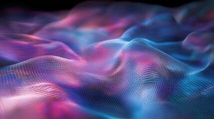 Dynamic abstract waves digital art vibrant colors futuristic setting close-up view visual concept