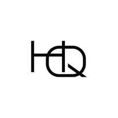 Obraz premium HQ monogram logo design letter text name symbol monochrome logotype alphabet character simple logo