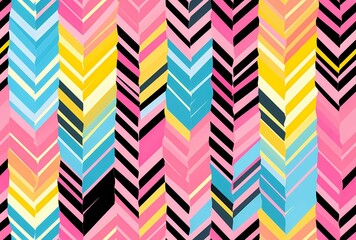 A seamless pattern with colorful chevron stripes