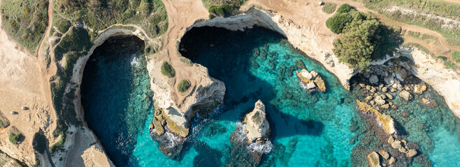 Obraz premium rock formation, Torre Sant'Andrea, Puglia