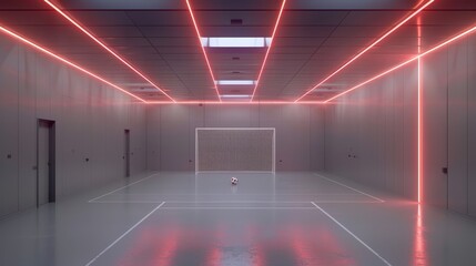 Vibrant soccer field with ball near goal, perfect for promotions and team training events