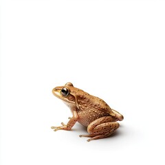 Fototapeta premium Close-up of a Brown Frog on a White Background Showcasing Unique Textures and Details of Its Skin and Body Structure