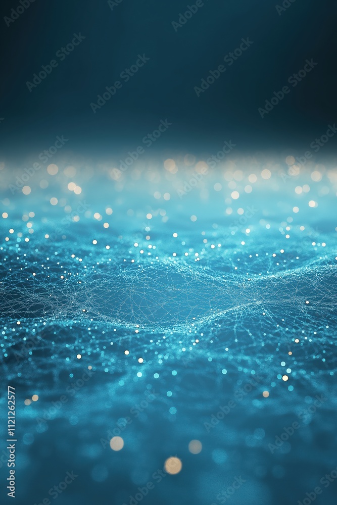 Wall mural a blue ocean with a lot of sparkles in it