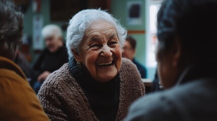 Elderly Woman's Joyful Moment