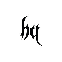 HQ monogram logo design letter text name symbol monochrome logotype alphabet character simple logo