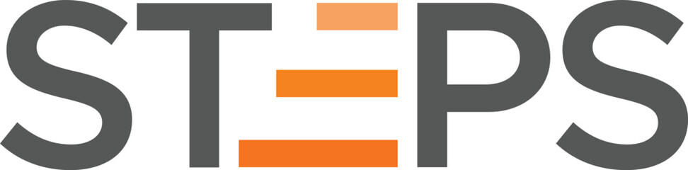 Steps Text Logo,eye-catching Steps logo , stylish, elegant steps template