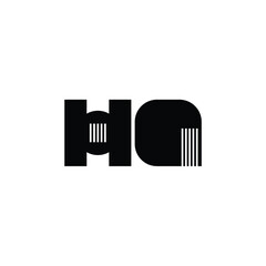 Obraz premium HQ monogram logo design letter text name symbol monochrome logotype alphabet character simple logo