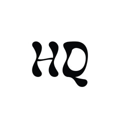 HQ monogram logo design letter text name symbol monochrome logotype alphabet character simple logo