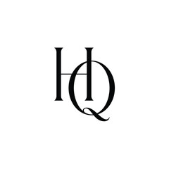 HQ monogram logo design letter text name symbol monochrome logotype alphabet character simple logo