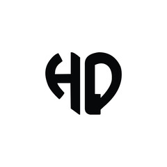 HQ monogram logo design letter text name symbol monochrome logotype alphabet character simple logo