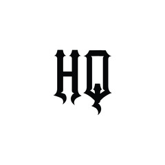 HQ monogram logo design letter text name symbol monochrome logotype alphabet character simple logo
