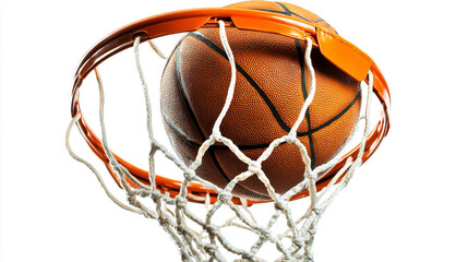 Basketball Swishing Through Net  Close Up