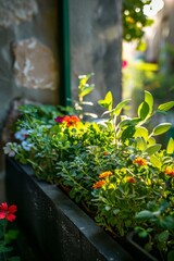 Obraz premium Small balcony garden bringing freshness to the space