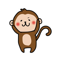 桃太郎のお供をする猿