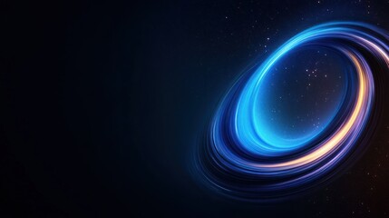 Obraz premium Abstract depiction of a cosmic vortex with glowing rings.
