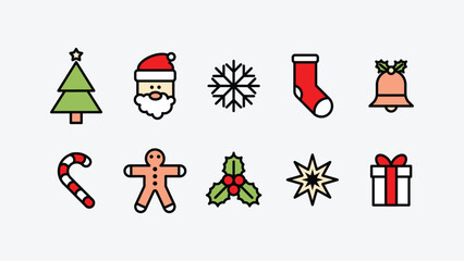 christmas icons set