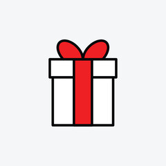 gift box with red ribbon icon