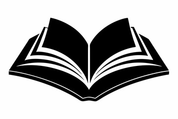 OpenBook silhouette black vector illustration and white background