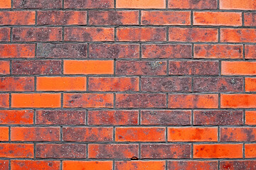 background wall made of dark multi-colored bricks. interior trends