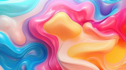 Abstract Colorful Swirling Liquid Forms Design