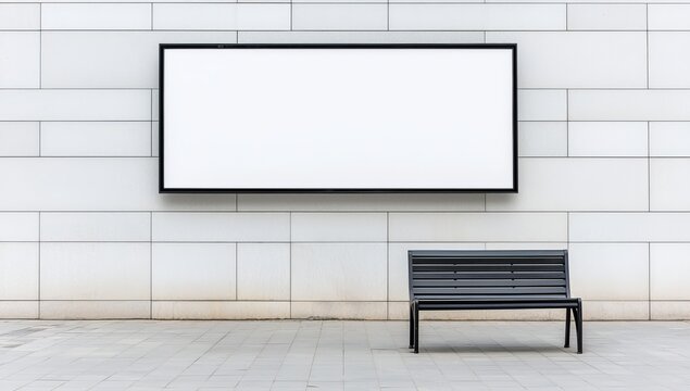 Blank billboard on urban wall for mockup advertising.