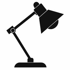 Study Lamp silhouette black vector illustration and white background
