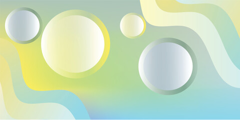 Vector abstract background. Round spots and balls on other colours background. Design template for banner, card, cover, poster.