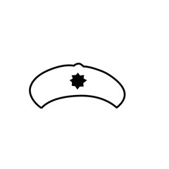 military beret hat outline