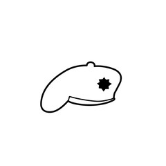 military beret hat outline