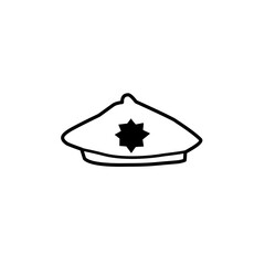 military beret hat outline