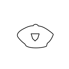 military beret hat outline