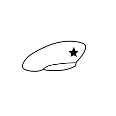 military beret hat outline