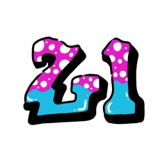 Number twenty one graffiti with unique style