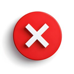 Obraz premium Red Circle with White X Symbol Representing Rejection