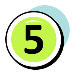 Number and Counting Circle Color Outline Icons and Illustrations Pack